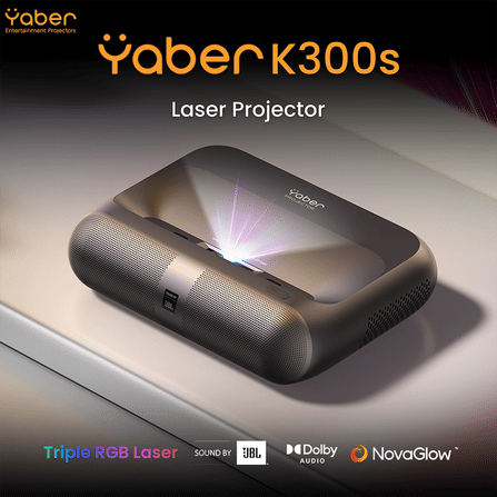 โปรเจคเตอร์ YABER K300S LASER PROJECTOR สีดำ UST คมชัด 1080P สว่าง 1000 ANSI_1